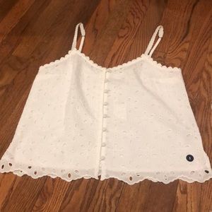 White floral Abercrombie and Fitch tank NWT